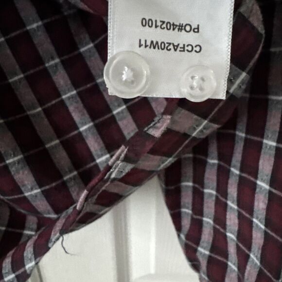 Cody James Men’s 2XL Plaid Western Work Shirt Long Sleeve Cotton Red Workwear - Picture 5 of 8